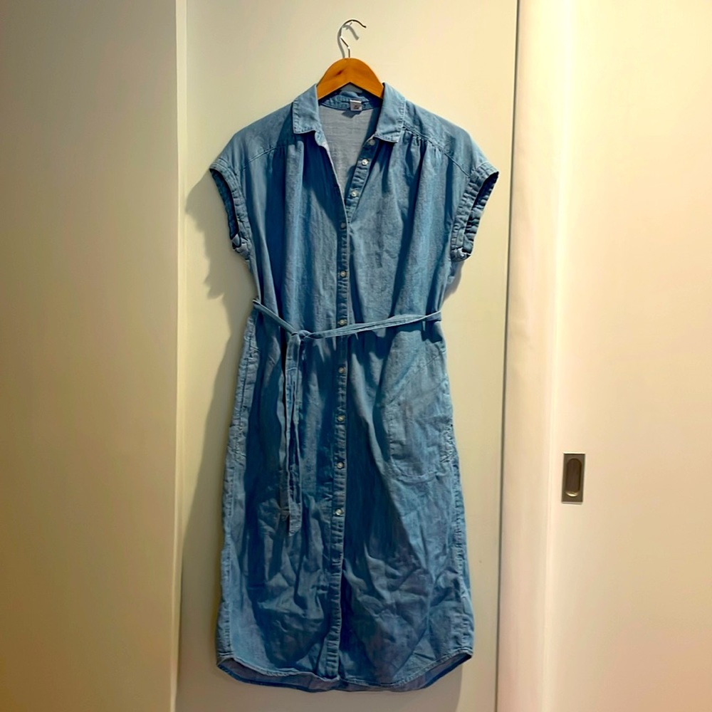 Old navy chambray midi shirt dress size small
